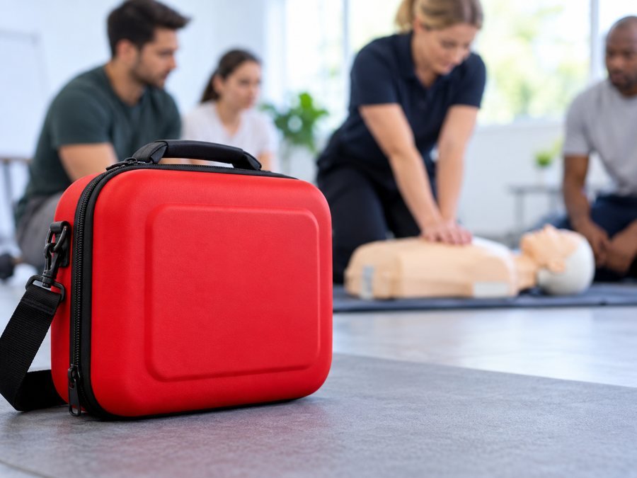 Practical first aid training session